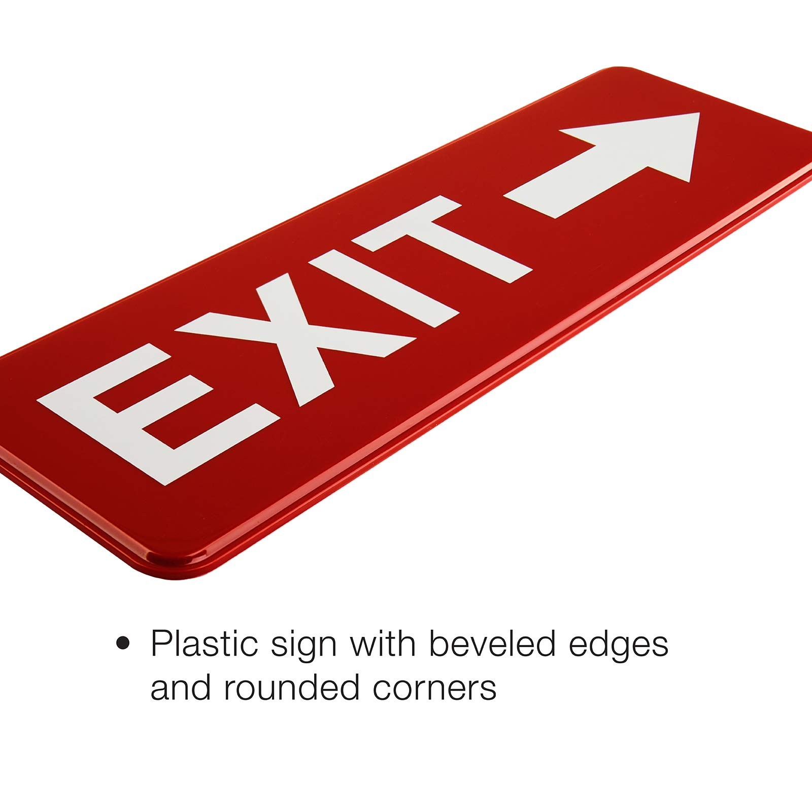 Easy to Mount 9 by 3 in Informative Plastic Right Arrow Exit Sign with Symbol