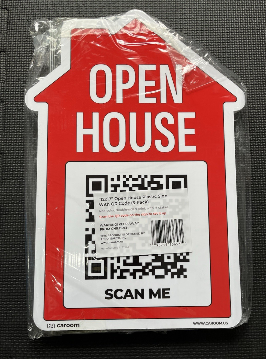 12” x 17” Open House Signs for Real Estate (3-Pack)