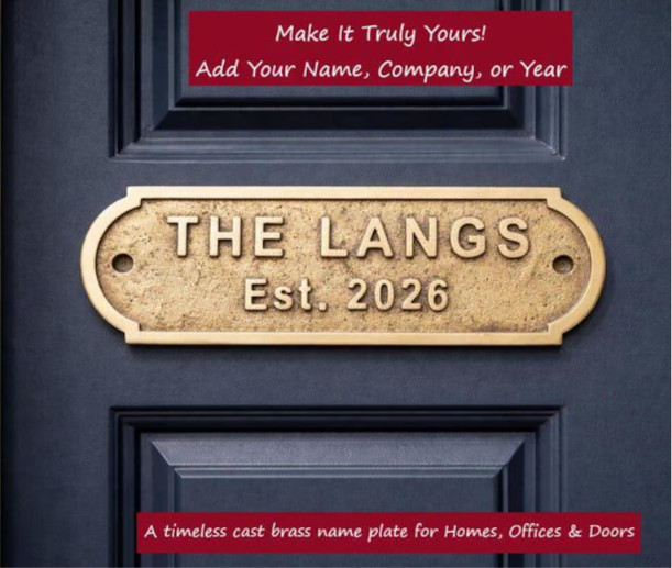 Personalized Brass Plaque Custom Name Plate Office Hotel Business Door Sign