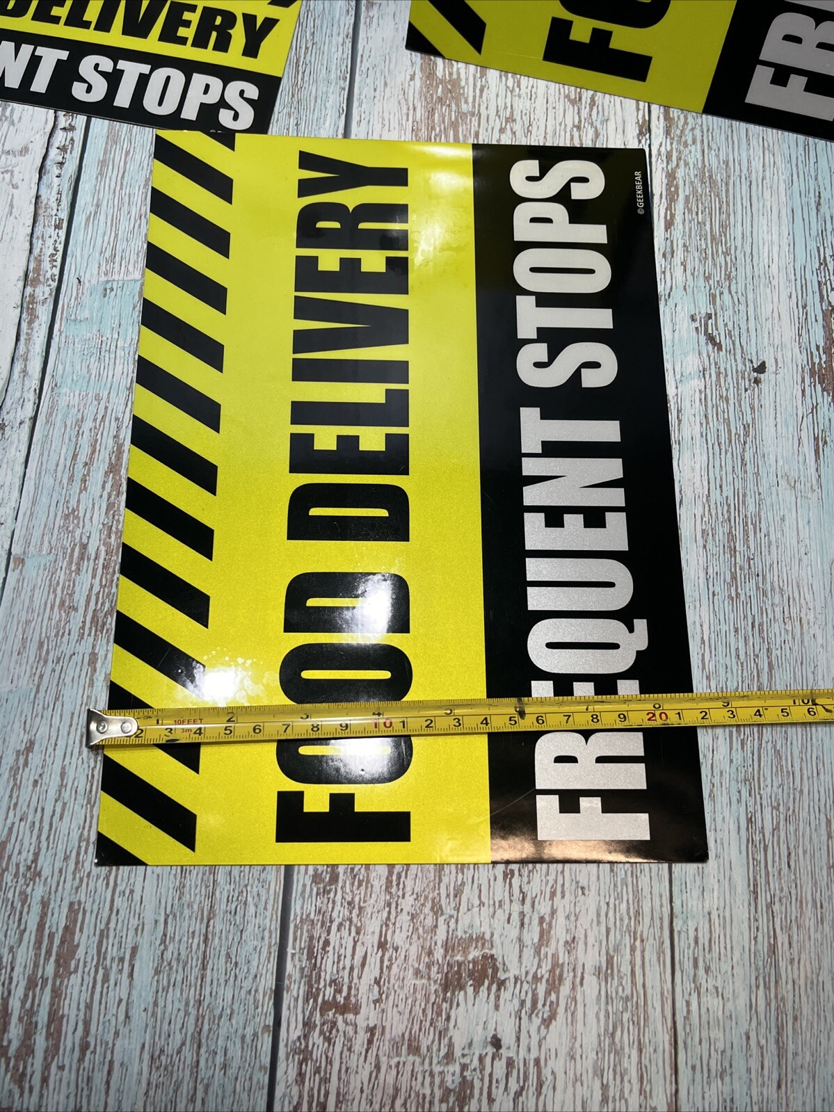 Yellow Food Delivery Driver Car Magnet 12 X 9”Reflective Frequent Stops .3 Pc