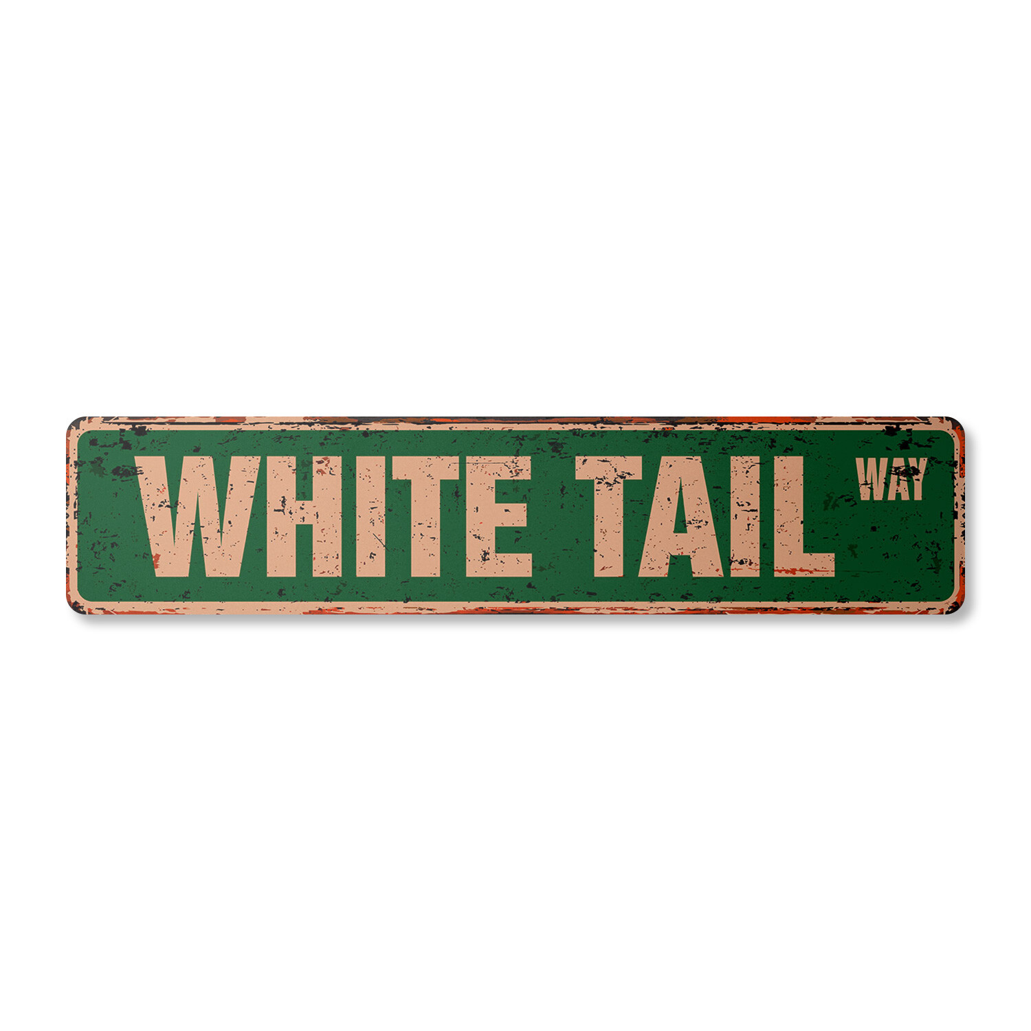 WHITE TAIL Vintage Street Sign Metal Plastic deer doe hunter wild animal