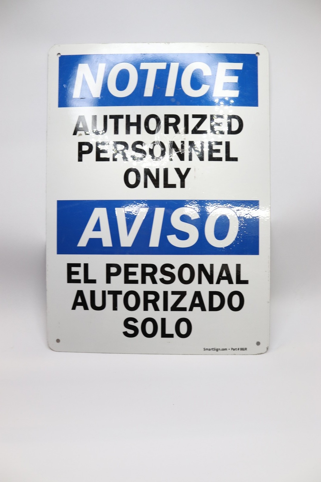 SmartSign Notice Authorized Personnel Only OSHA Bilingual Safety Sign 10″ x 14″