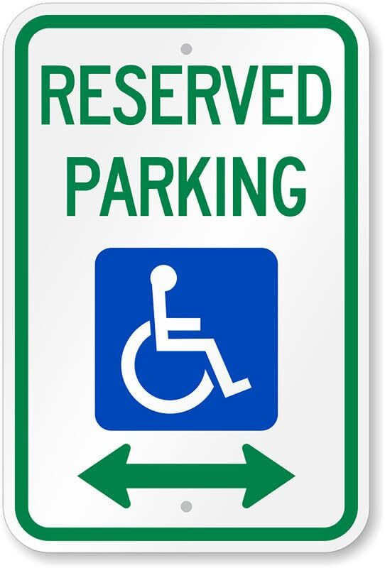 Handicap Parking Sign Aluminum Weatherproof Reserved 8×12 Ada Outdoor