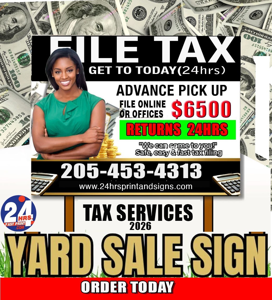 10 24×18 Full Color, Double Sided Custom Yard Signs This includes 30″in Stakes