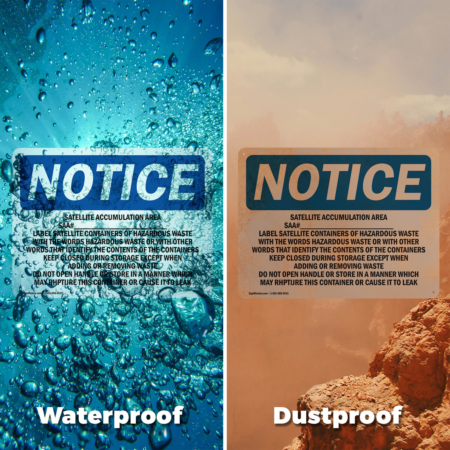 (2 Pack) Satellite Accumulation Area SAA# ____ Label OSHA Notice Sign Decal