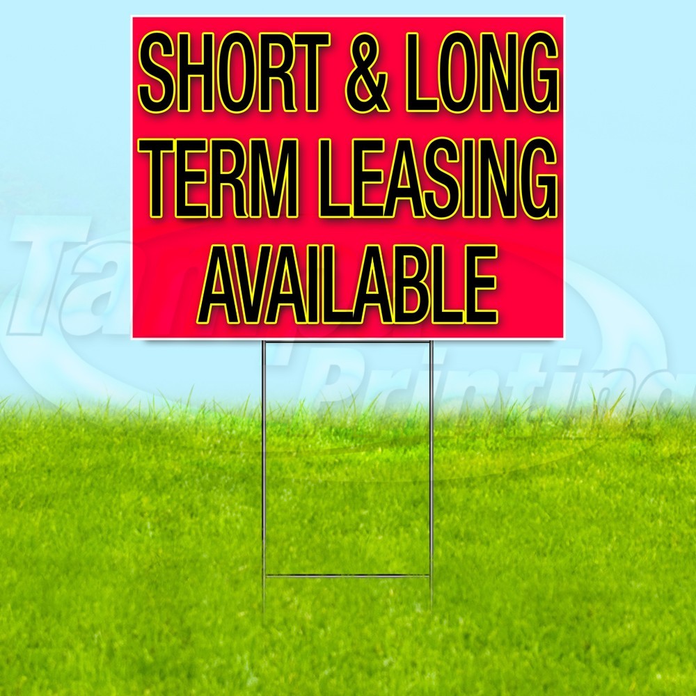 LEASING AVAILABLE 18×24 Yard Sign Plastic Corrugated WITH STAKE USA YS07762