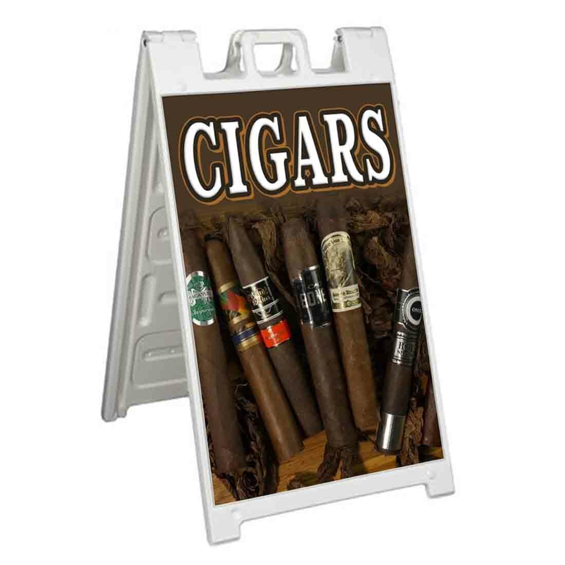 CIGARS Signicade 24×36 Aframe Sidewalk Sign Banner Decal SMOKING HUMIDOR SMOKE