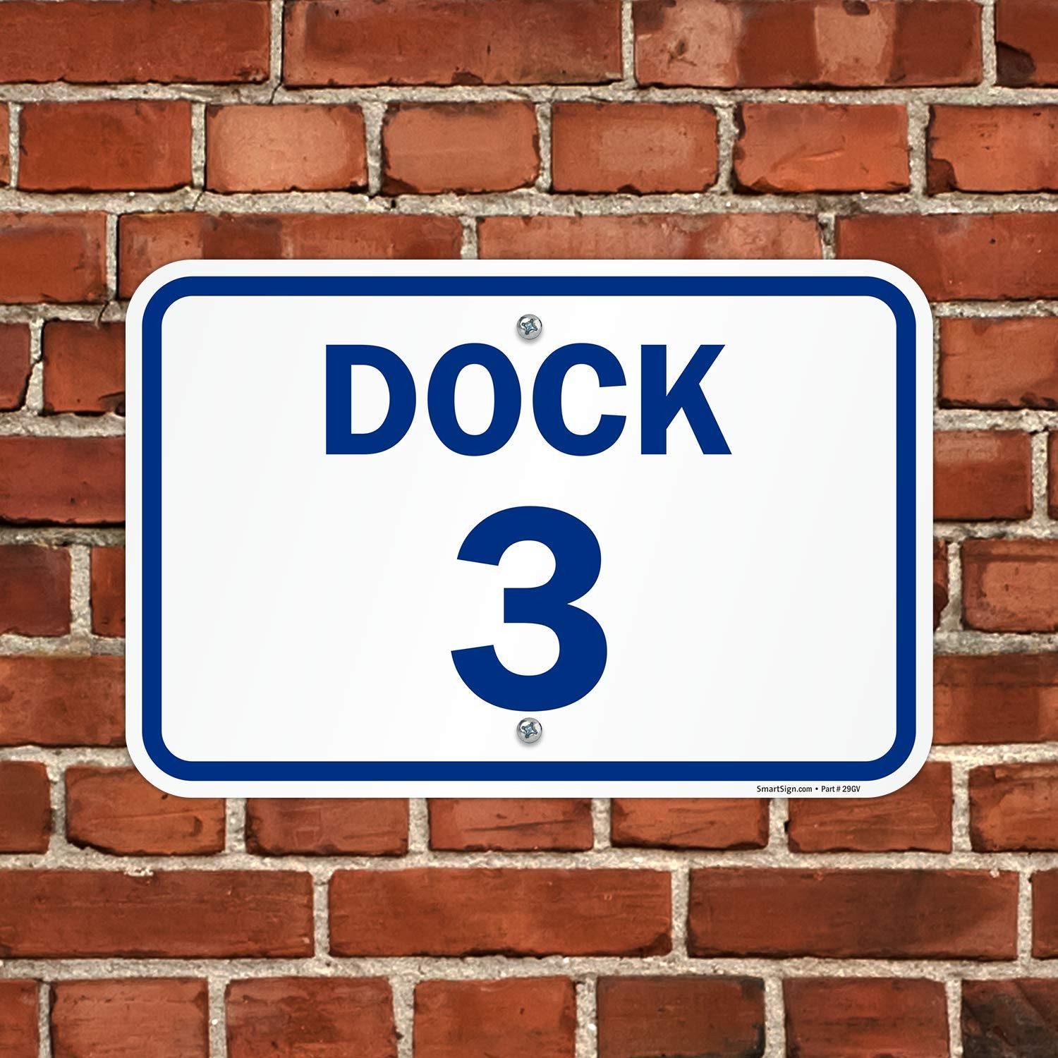 Dock 3 Dock Number Sign 12×18 Inch Aluminum Warehouse Identification