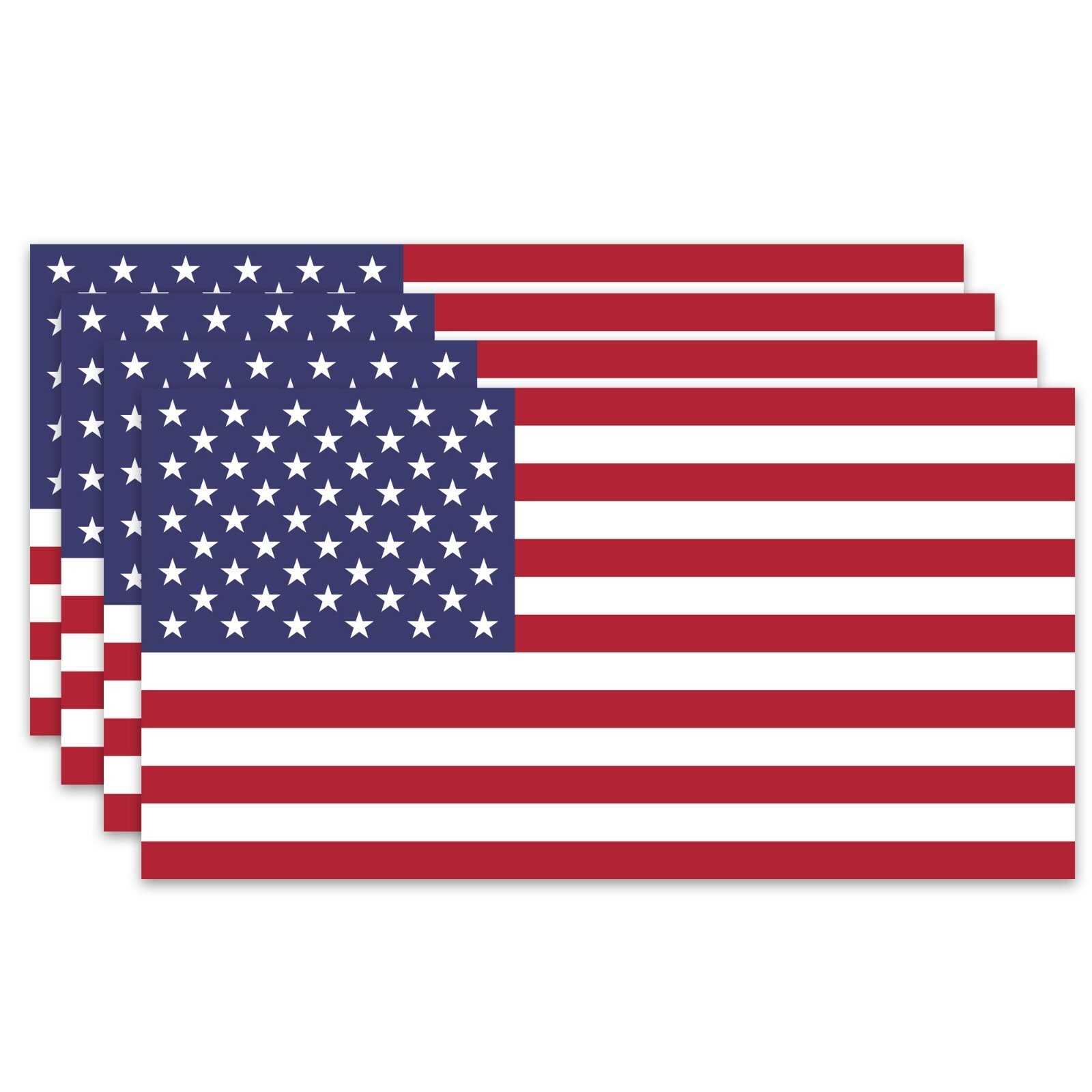4 x Flag of the United States Vinyl Decal American Flag Window Wall Sticker 4×2″