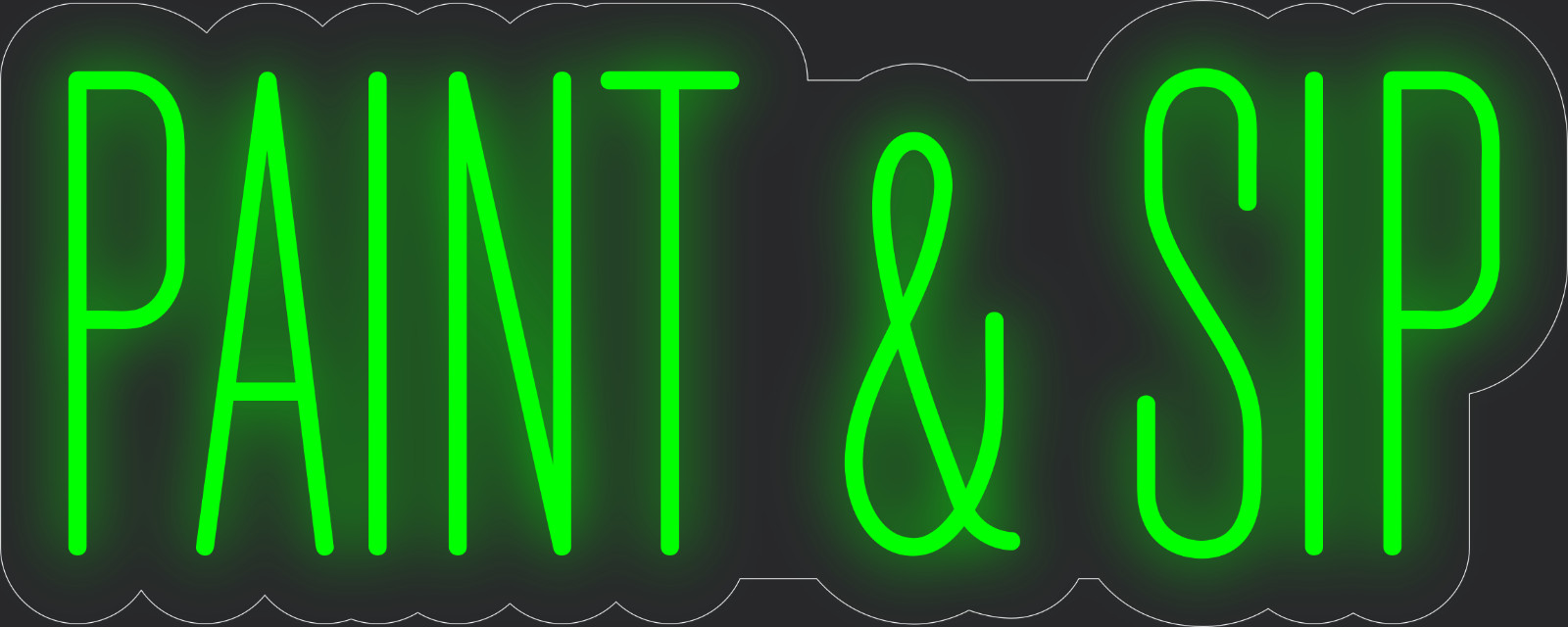 Paint sip Neon LED Sign Business Wall Decor Lighted Store Sign 24 x 9 in.