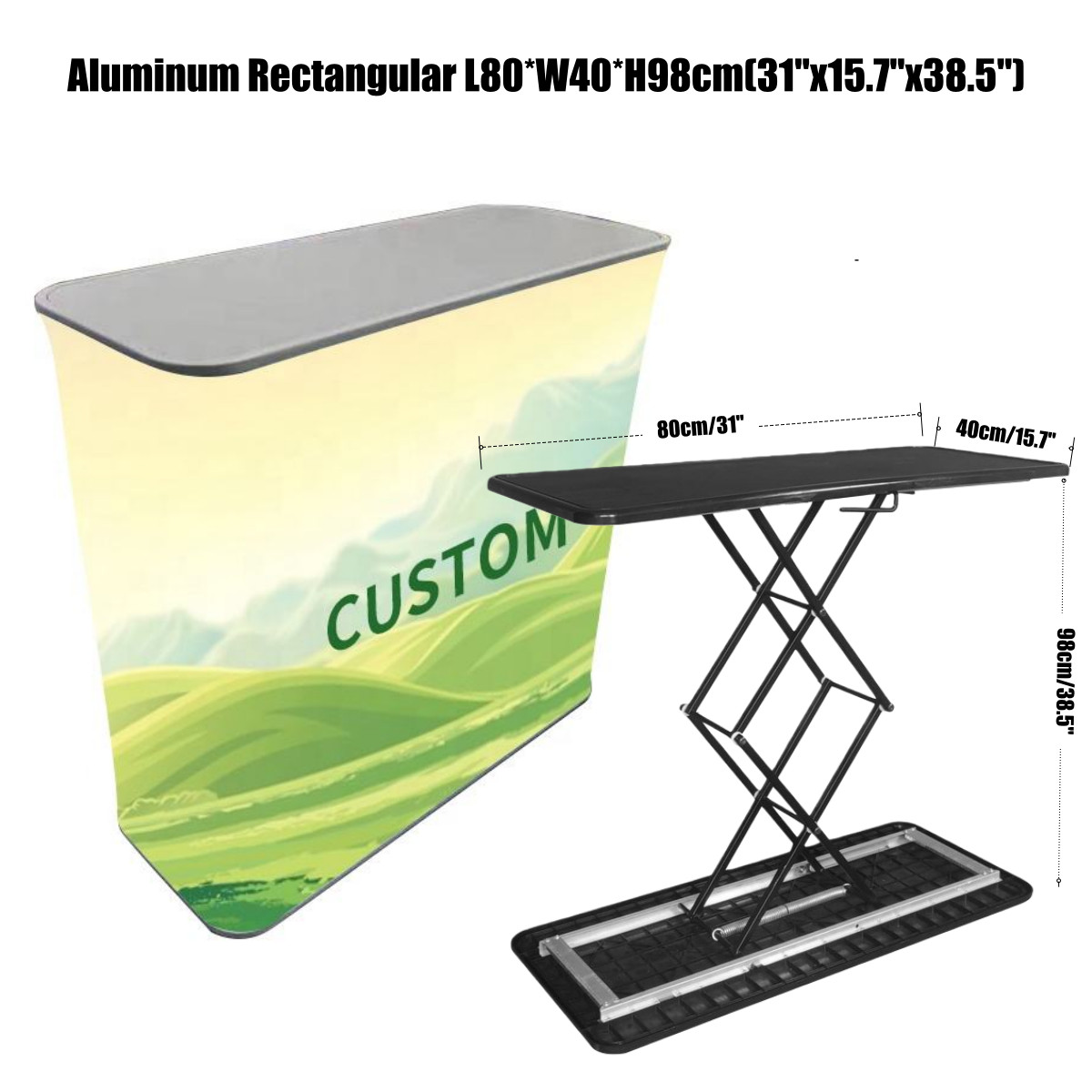 Rectangular Auto-Folding Hydraulic Pop-Up Counter – Self-Deploying Display Frame
