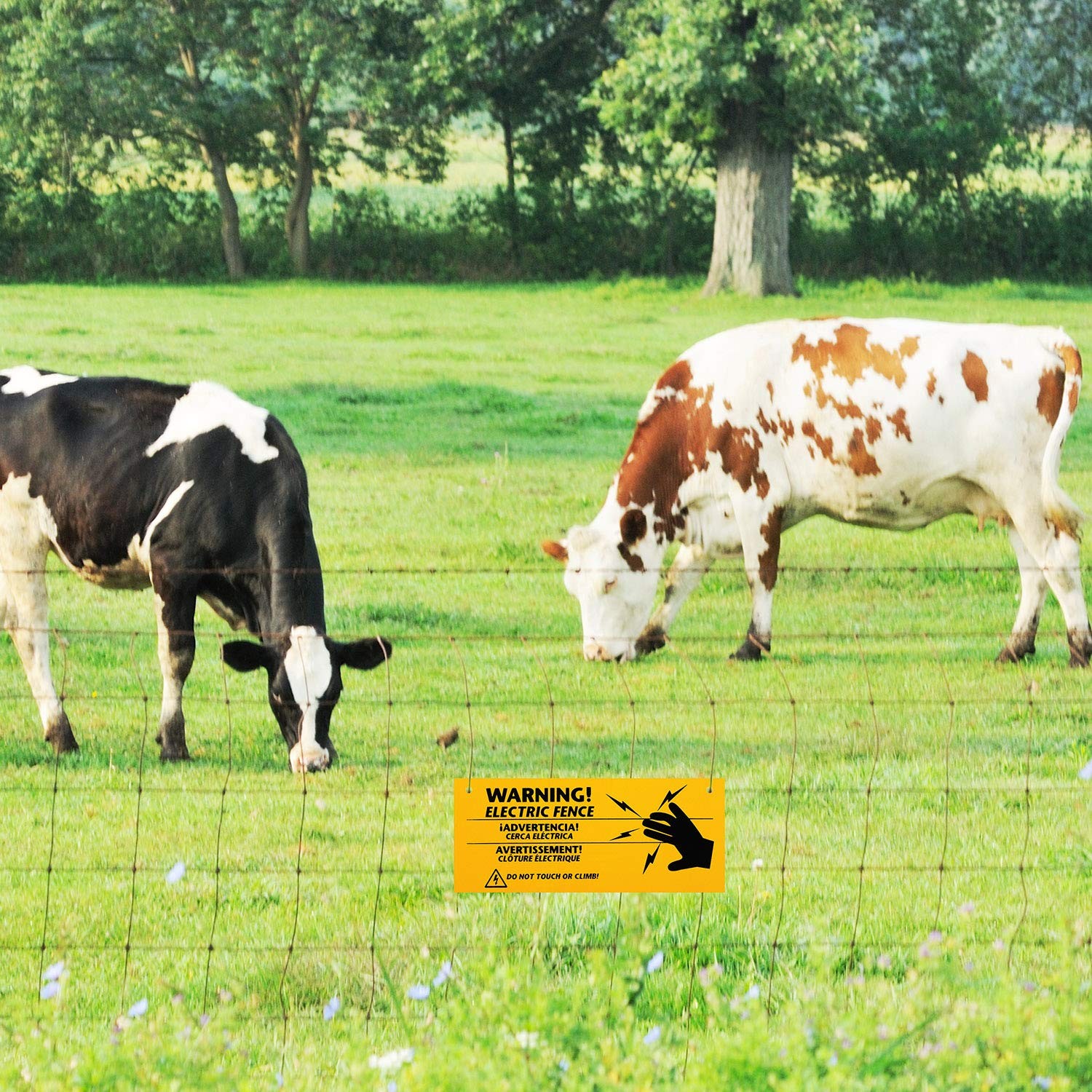 24 Pieces Electric Fence Warning Signs 10 X 4 Inch Plastic Danger Electric Fence