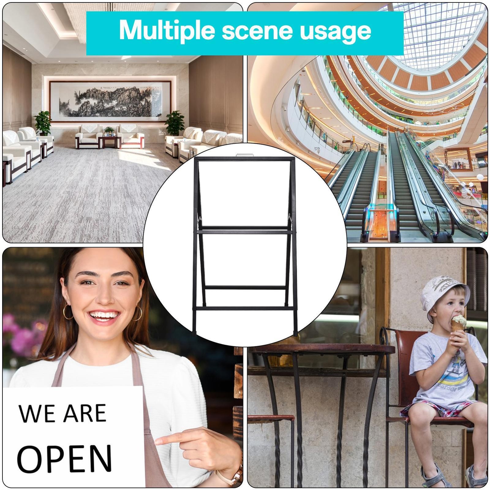 Sidewalk A Frame Business Sandwich Sign Outdoor Portable Sign Stand Poster Frame