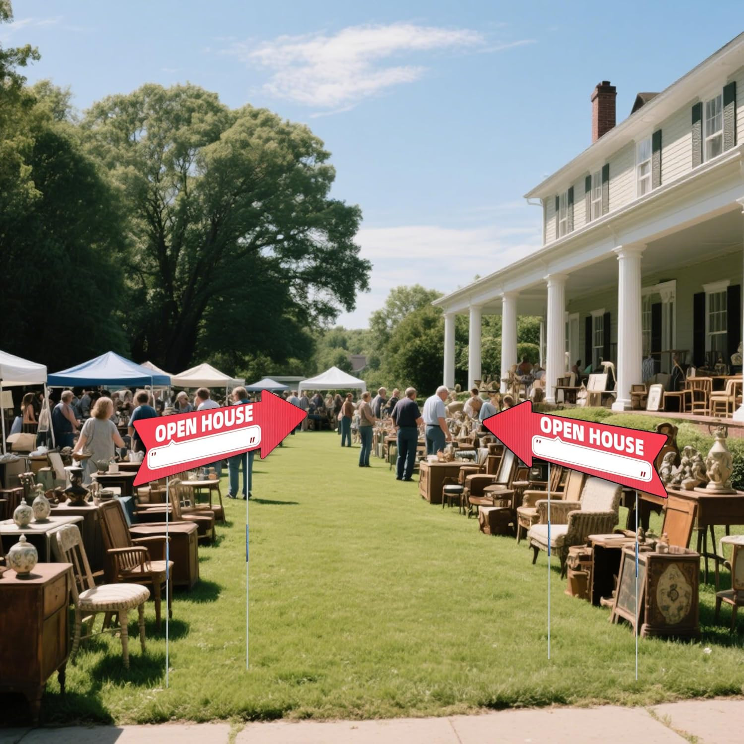Open House Red Double – Sided Yard Sign with Arrows, 16″ X 5″ Inch, 12 Pcs 13.8″