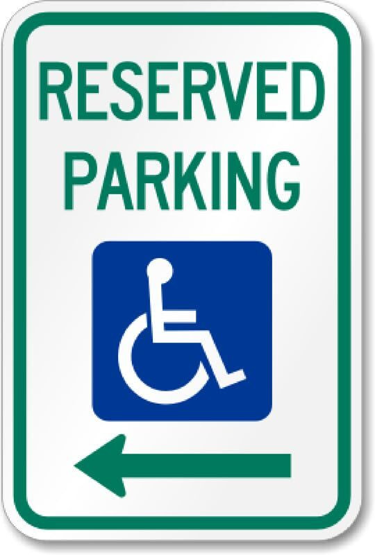 Handicap Parking Sign Ada Compliant Aluminum Weatherproof 8×12 Inches
