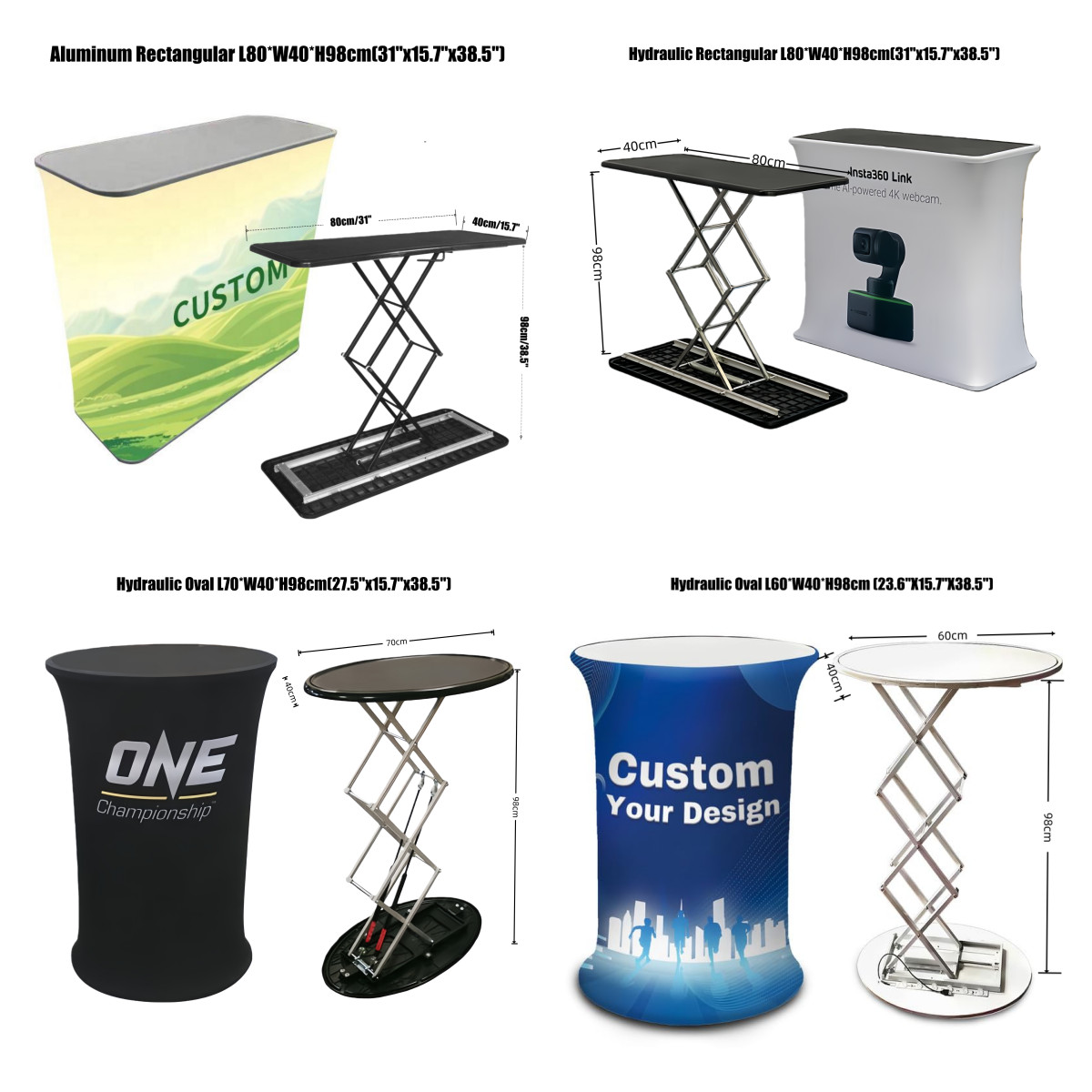 Rectangular Auto-Folding Hydraulic Pop-Up Counter – Self-Deploying Display Frame