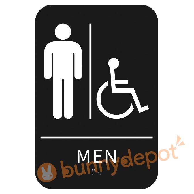 Citybasics ADA Braille Restroom Sign Self Adhesive Signage with 3M Tape 9″ x 6″