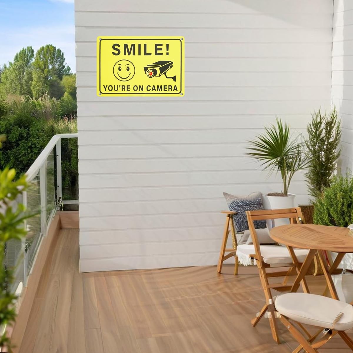 2 Pack 10″x7″ Smile You Are On Camera Signs Rust Free Aluminum for Home Business