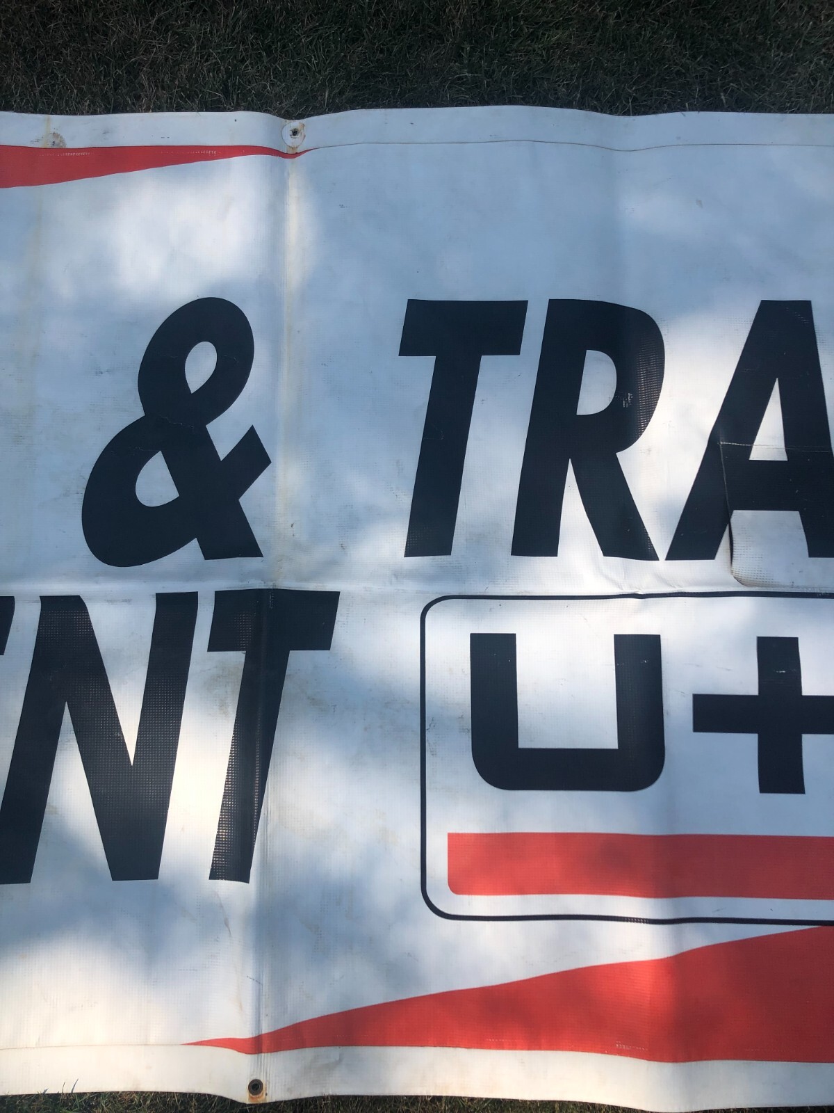 90’s UHAUL Vinyl Advertising Hanging Banner 9′ 9″ x 3′ 5 1/4″ Rectangular Shape