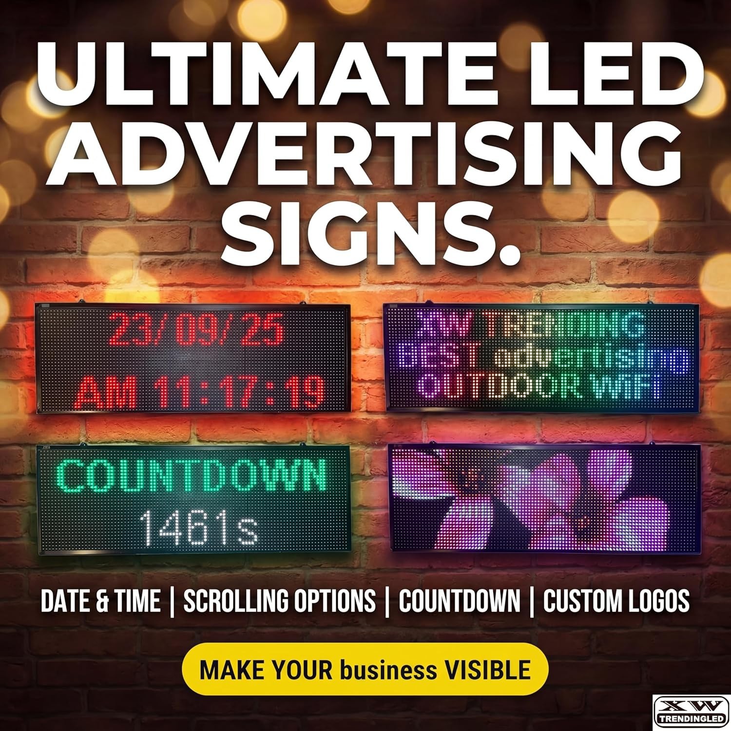 LED Sign Scrolling 40 x 14 WiFi Programmable Indoor Outdoor RGB perfect tool