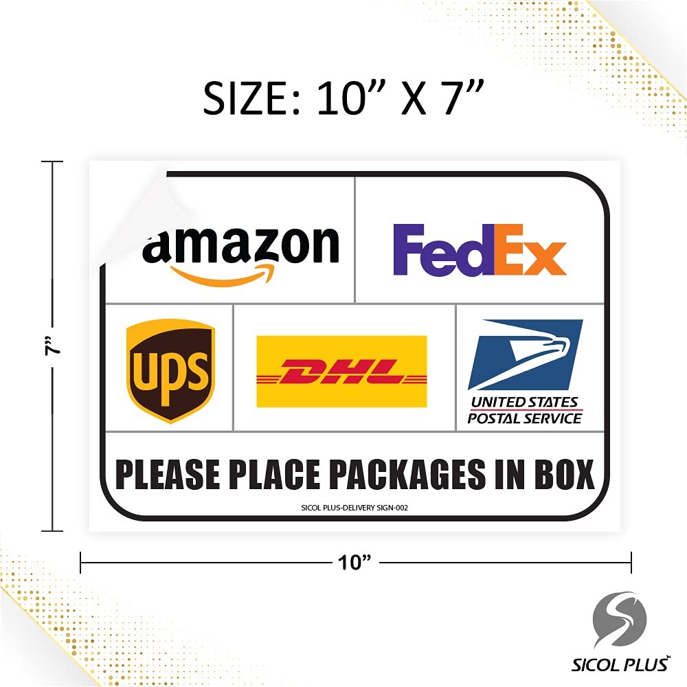 Package Delivery Signs (02 pack) Package Delivery Stickers size 10 x 7 Inches…
