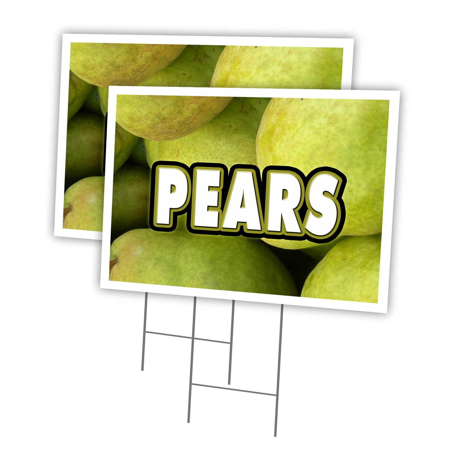 Pears Multi-Pack of Yard Signs & Stake outdoor plastic coroplast window