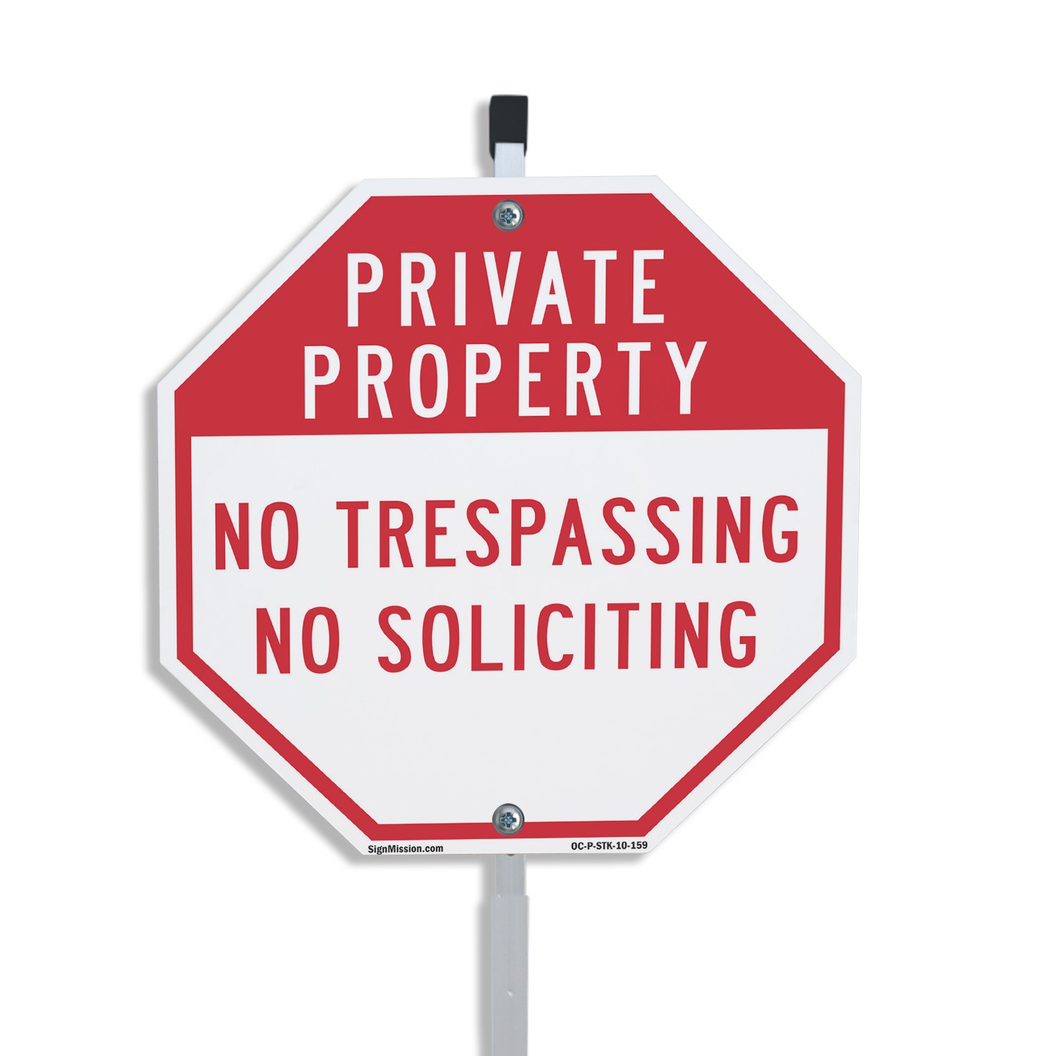Private Property No Trespassing N Octagon Sign With Stake Weather Resistant