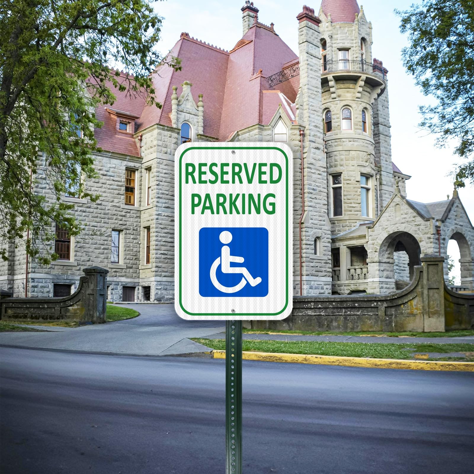(2 Pack) Reflective Aluminum Reserved Parking Sign, 18″ x 12″ Heavy-duty Hand…