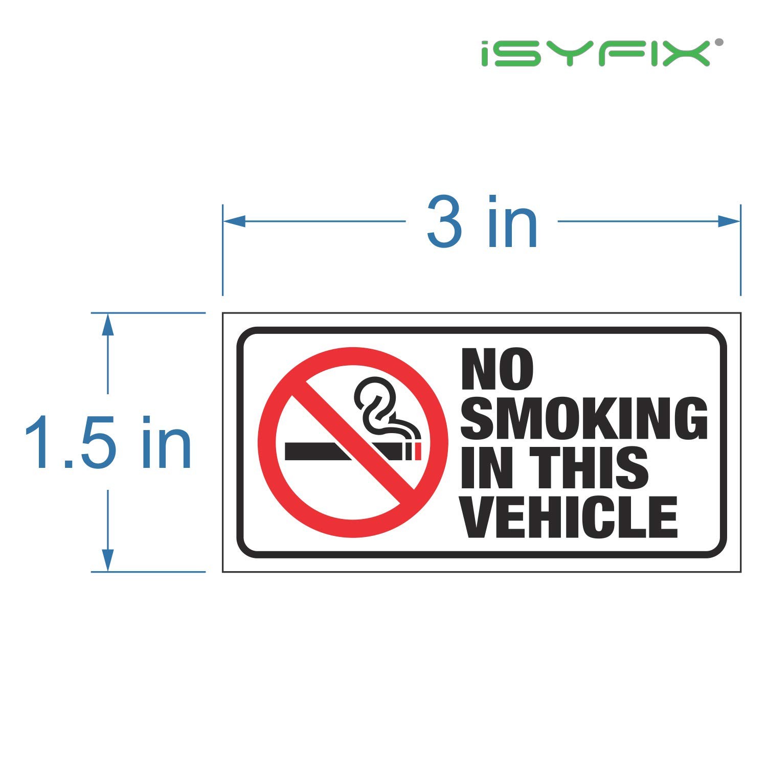 6 Pack 3×1.5 Inch No Smoking Sticker Self Adhesive Decals for Vehicles Cars