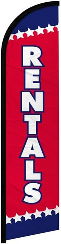 RENTALS Windless Swooper Flag Feather Banner Sign 2.5×11.5 Ft rf