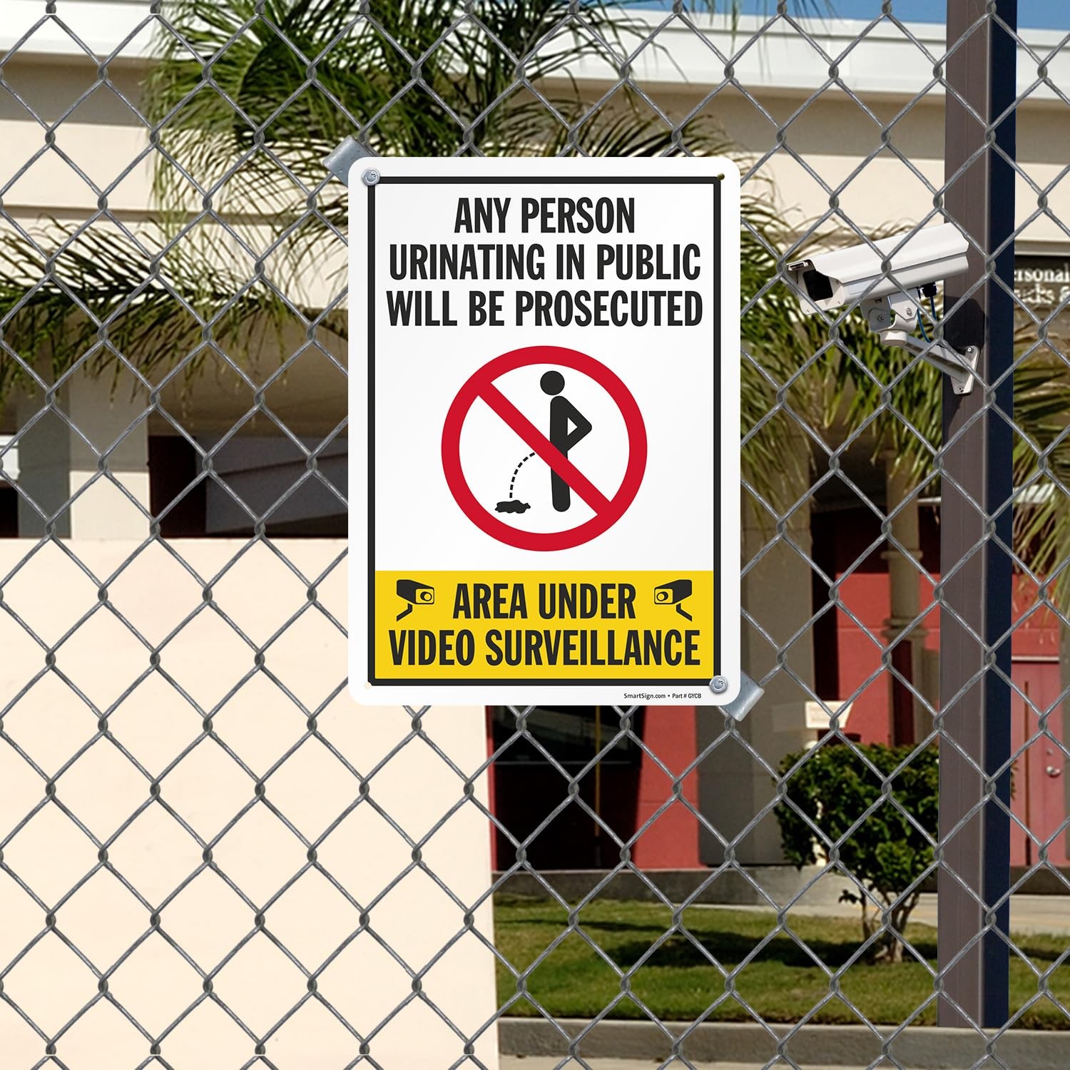 Any Person Urinating In Public Will Be Prosecuted Sign 14×10″ Aluminum