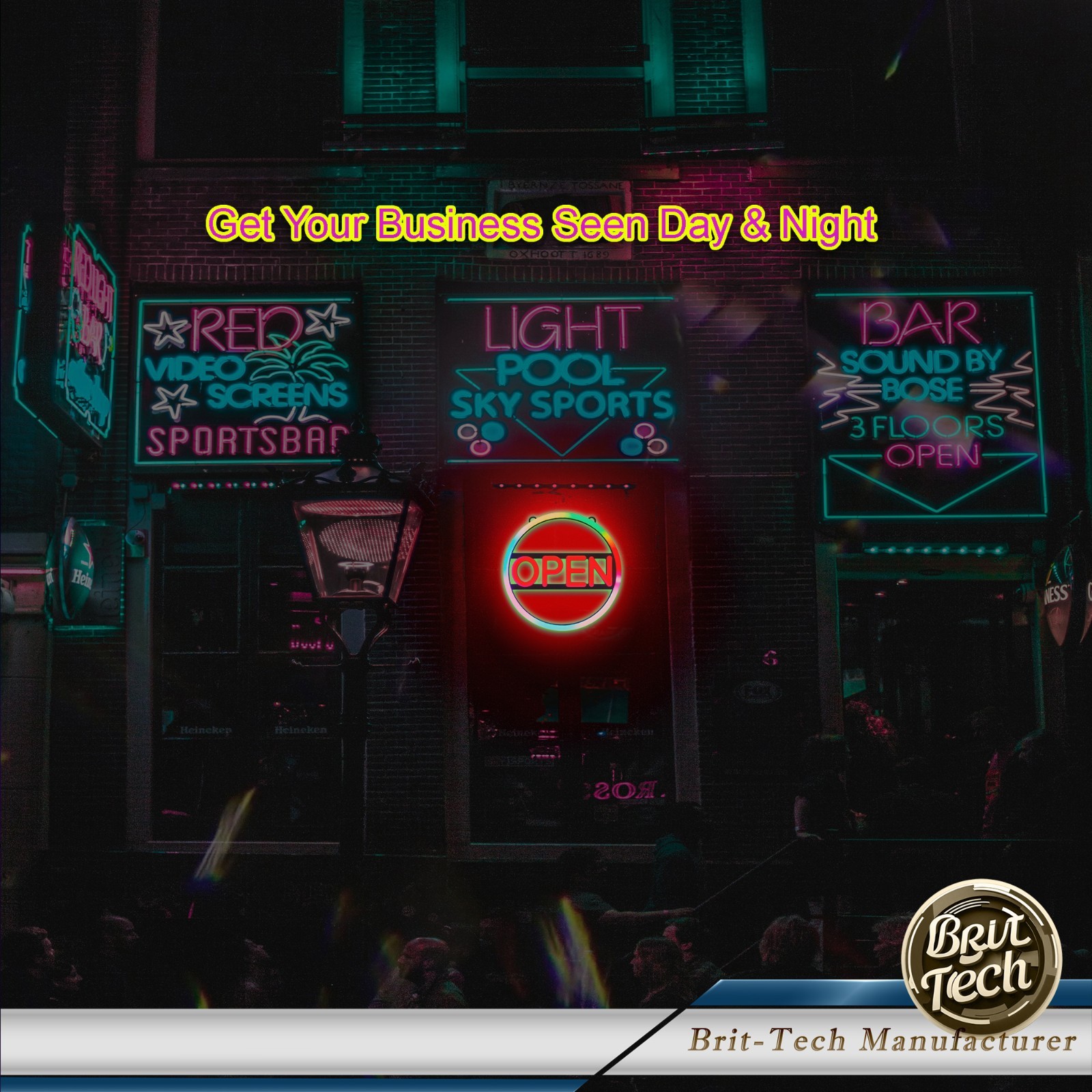 LED Open Sign 16″ Large Neon Bright Light for Business Restaurant Bar Store Shop