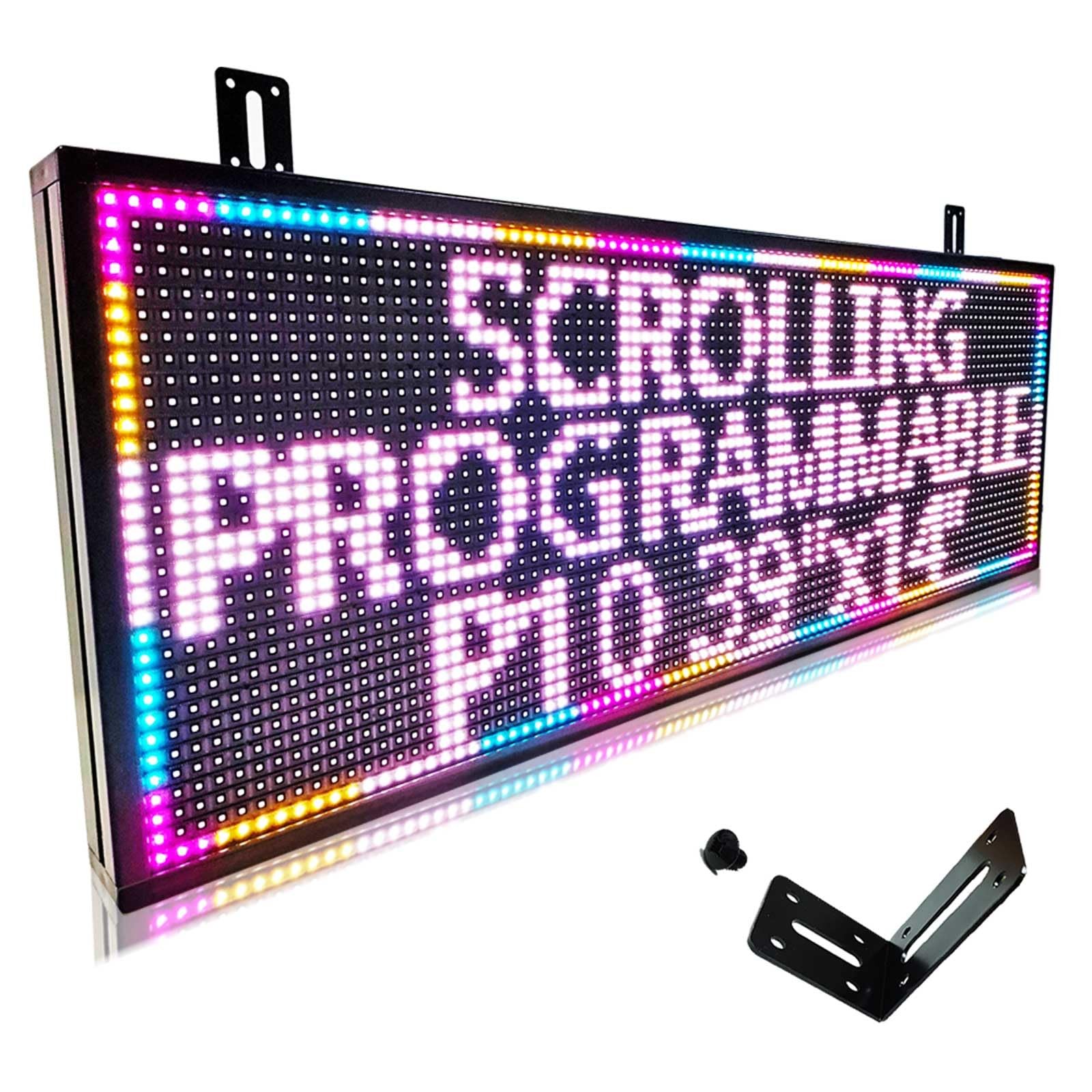 P10 Digital Scrolling Led Sign Board Programmable, Open Neon Signs, 39”x14”