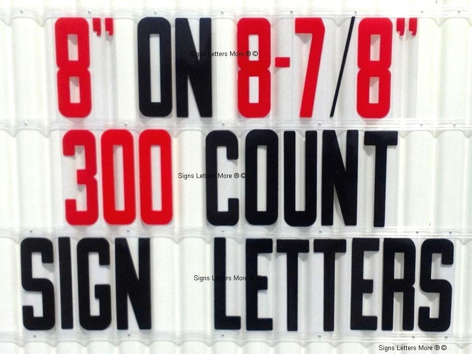 8″ On 8 7/8″ Portable Marquee Sign Flex Black Letters/Red Numbers Set 300 Count