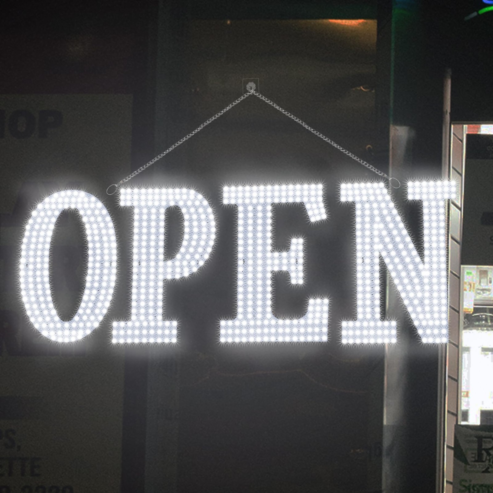 Ultra Bright LED Open Sign 30×10 with Remote for Cafe, Salon, Retail Store