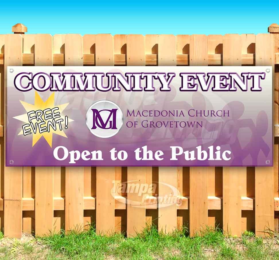 CUSTOMIZABLE CHURCH COMMUNITY EVENT Advertising Vinyl Banner Flag Sign