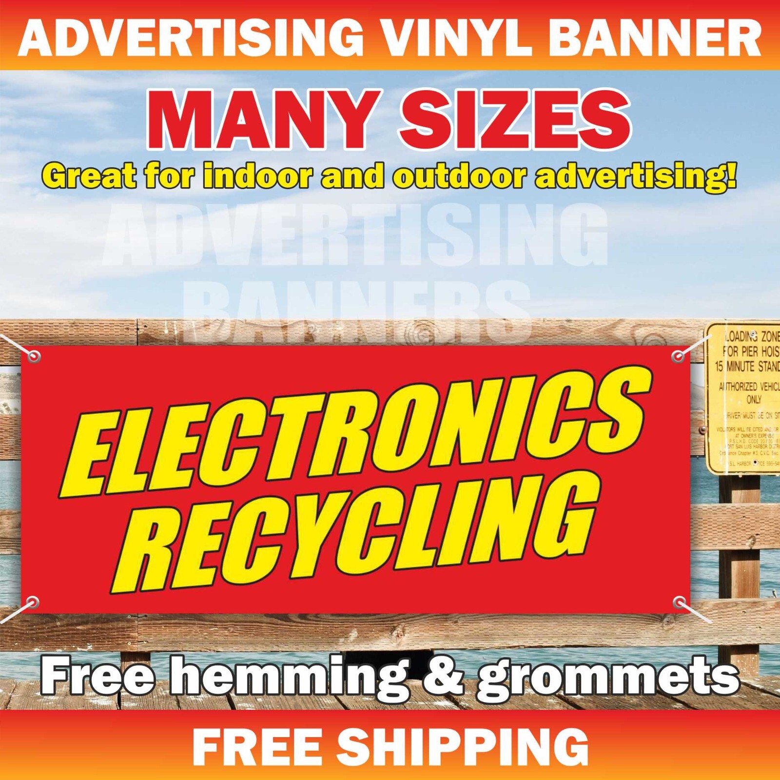ELECTRONICS RECYCLING Advertising Banner Vinyl Mesh Sign Appliances Service