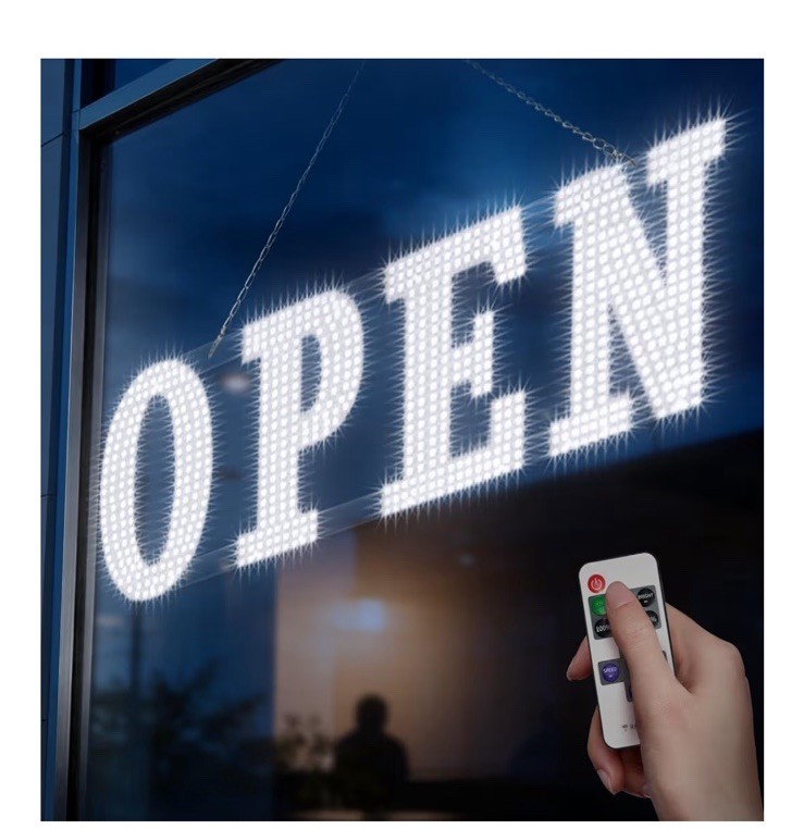 40″X 14″ Large LED Open Sign with Remote Control High Bright Visibility Business