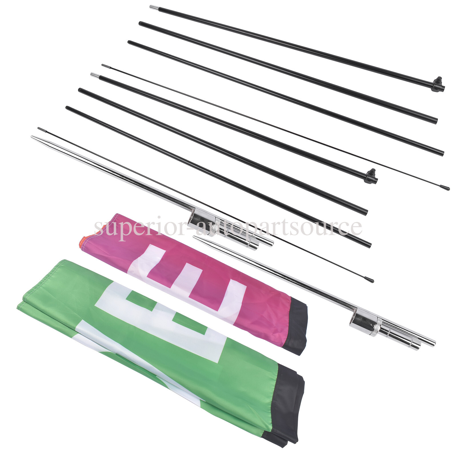 Open Feather Flags w/Pole Kit Durable Stretch Fabric Flag Portable &Convenient