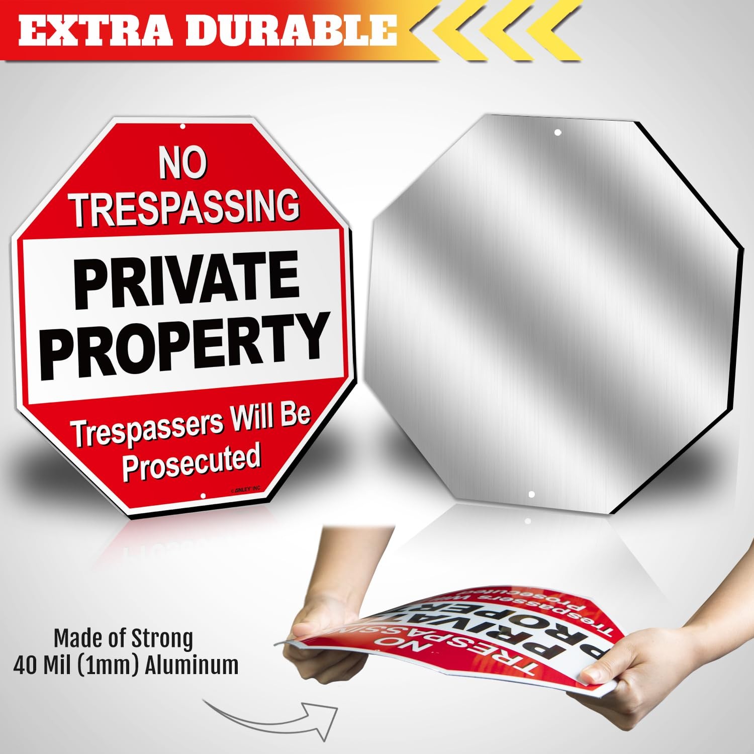 Anley Private Property No Trespassing Security Alert Warning Sign 12″ x12″