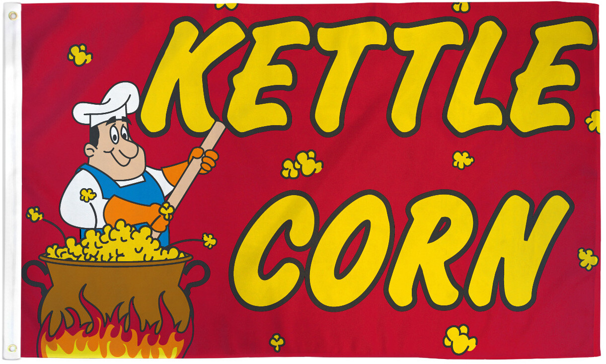 Kettle Corn Flag 3x5ft Kettle Corn Banner Sign Concessions Food Service Dessert