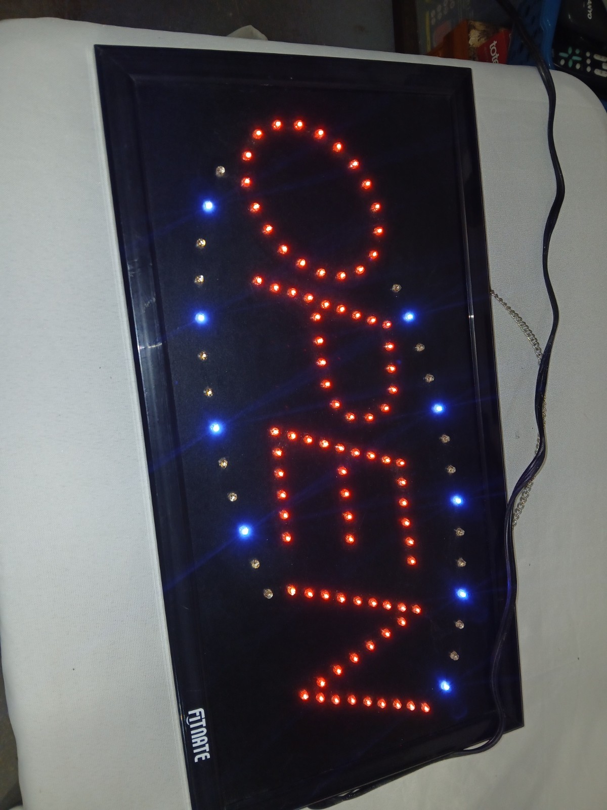 Open Sign With Blue Oval 19×10 Inch LED On/Off Switch