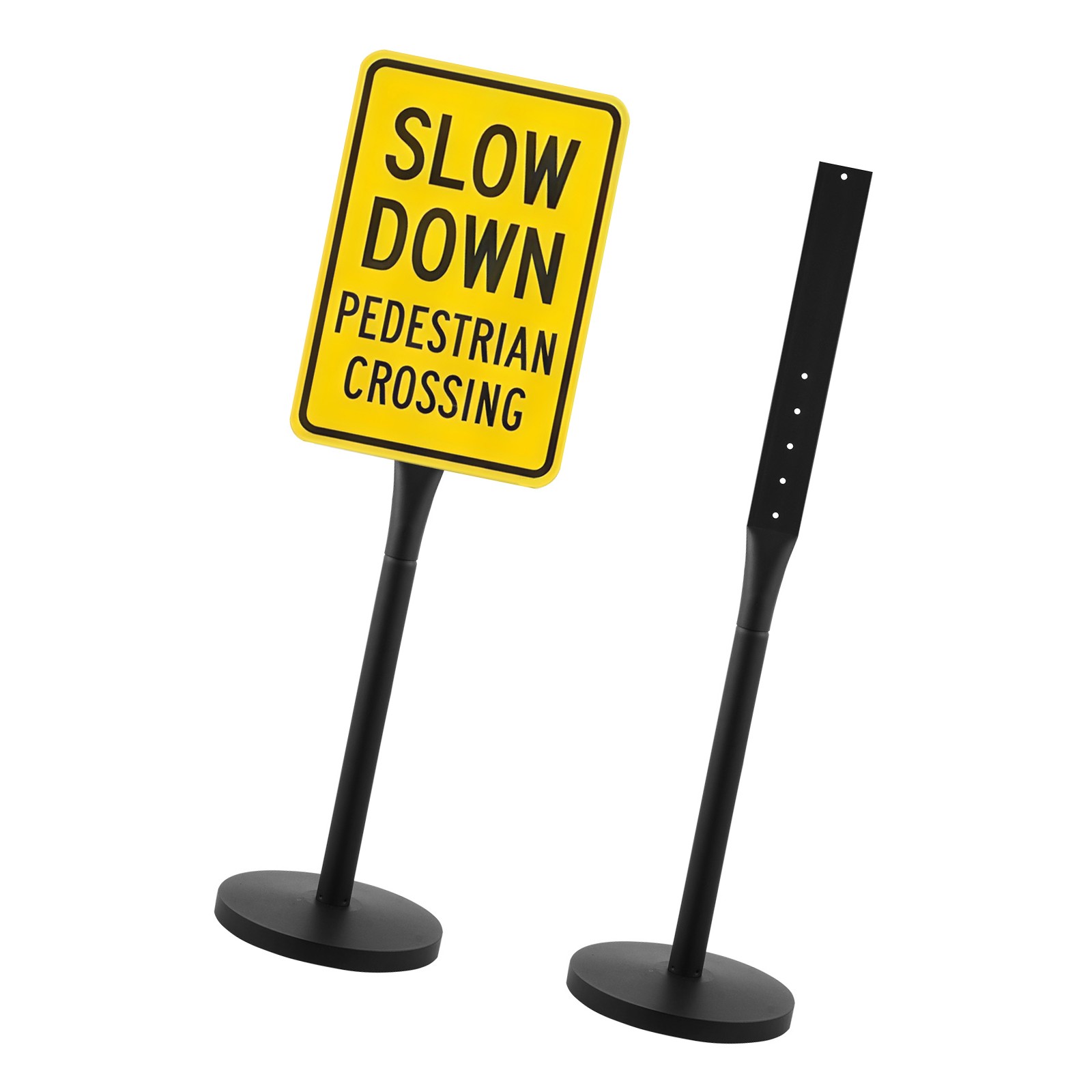 Uimoso Portable Metal Sign Stands 2-Pack, 4 ft Tall for Outdoor Parking