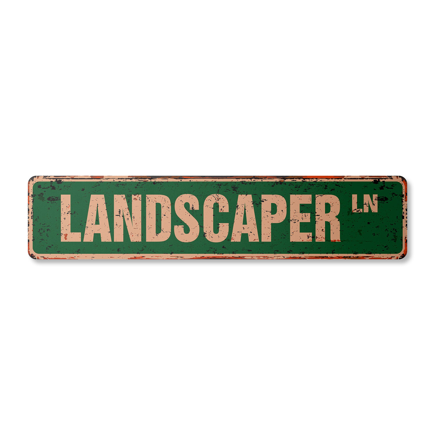 LANDSCAPER Vintage Street Sign landscape Designer gardener trees flowers