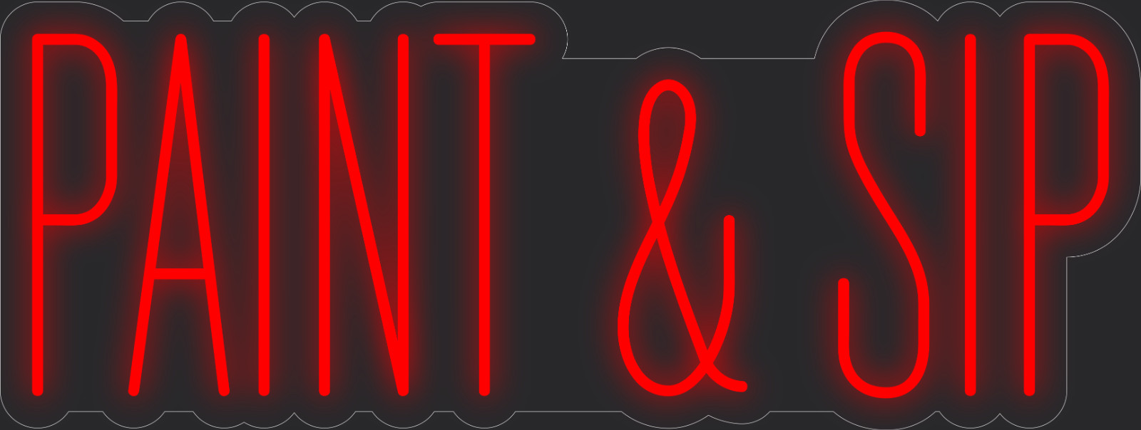 Paint sip Neon LED Sign Business Wall Decor Lighted Store Sign 36 x 14 in.