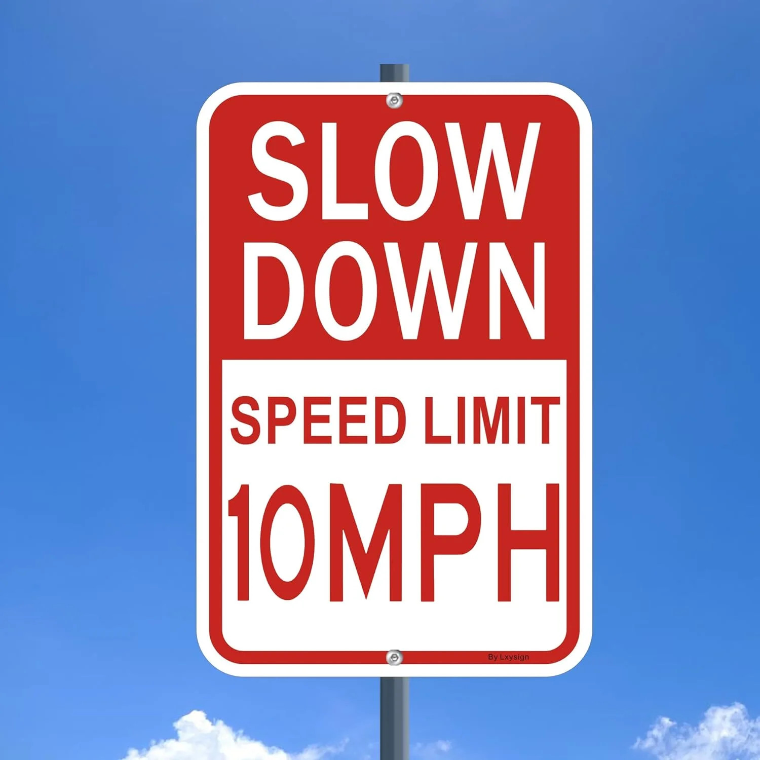 Slow Down Sign, Speed Limit 10 MPH Sign, 18×12 Inches Reflective Aluminum Signs,
