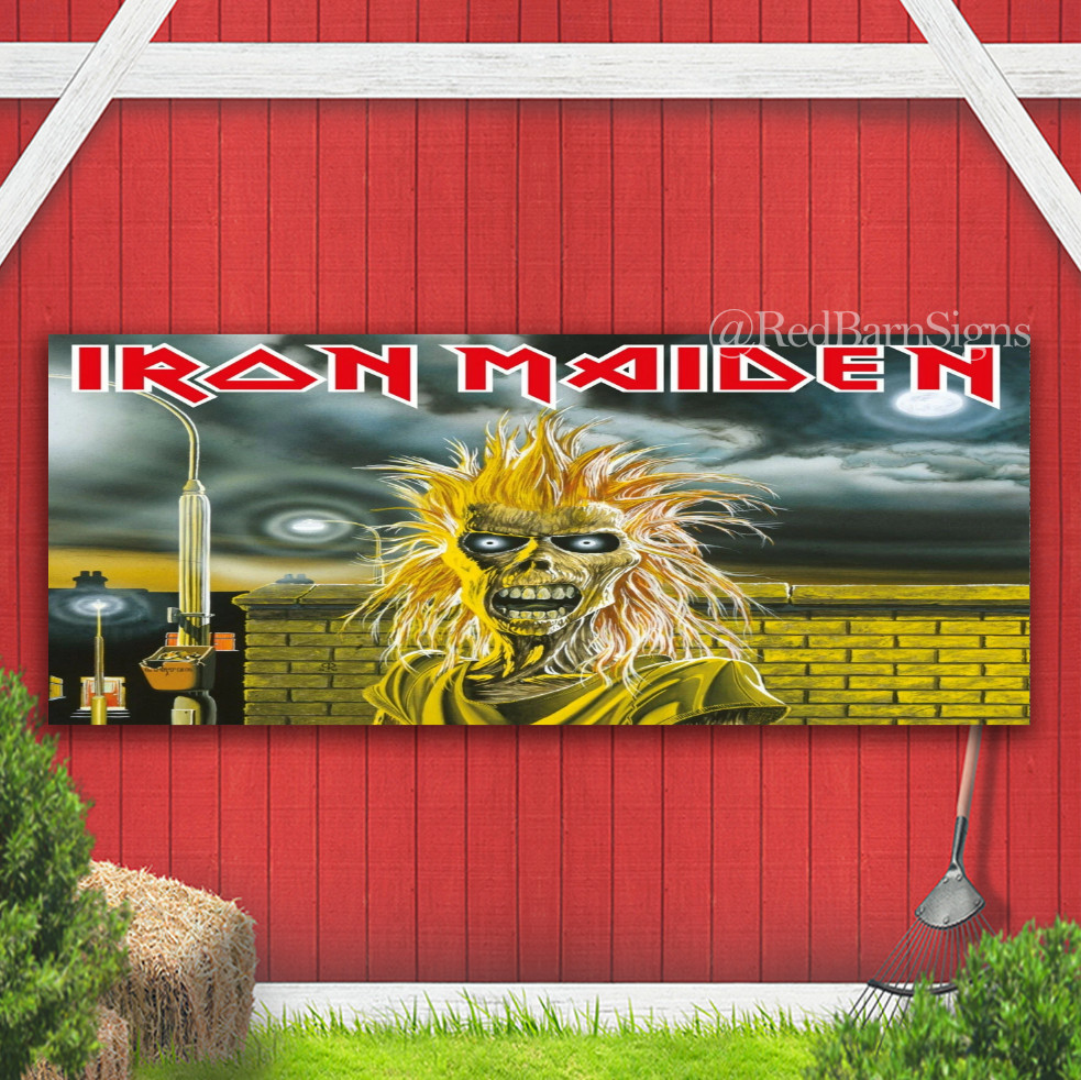 IRON MAIDEN First Album Indoor Outdoor Banner Sign with grommets