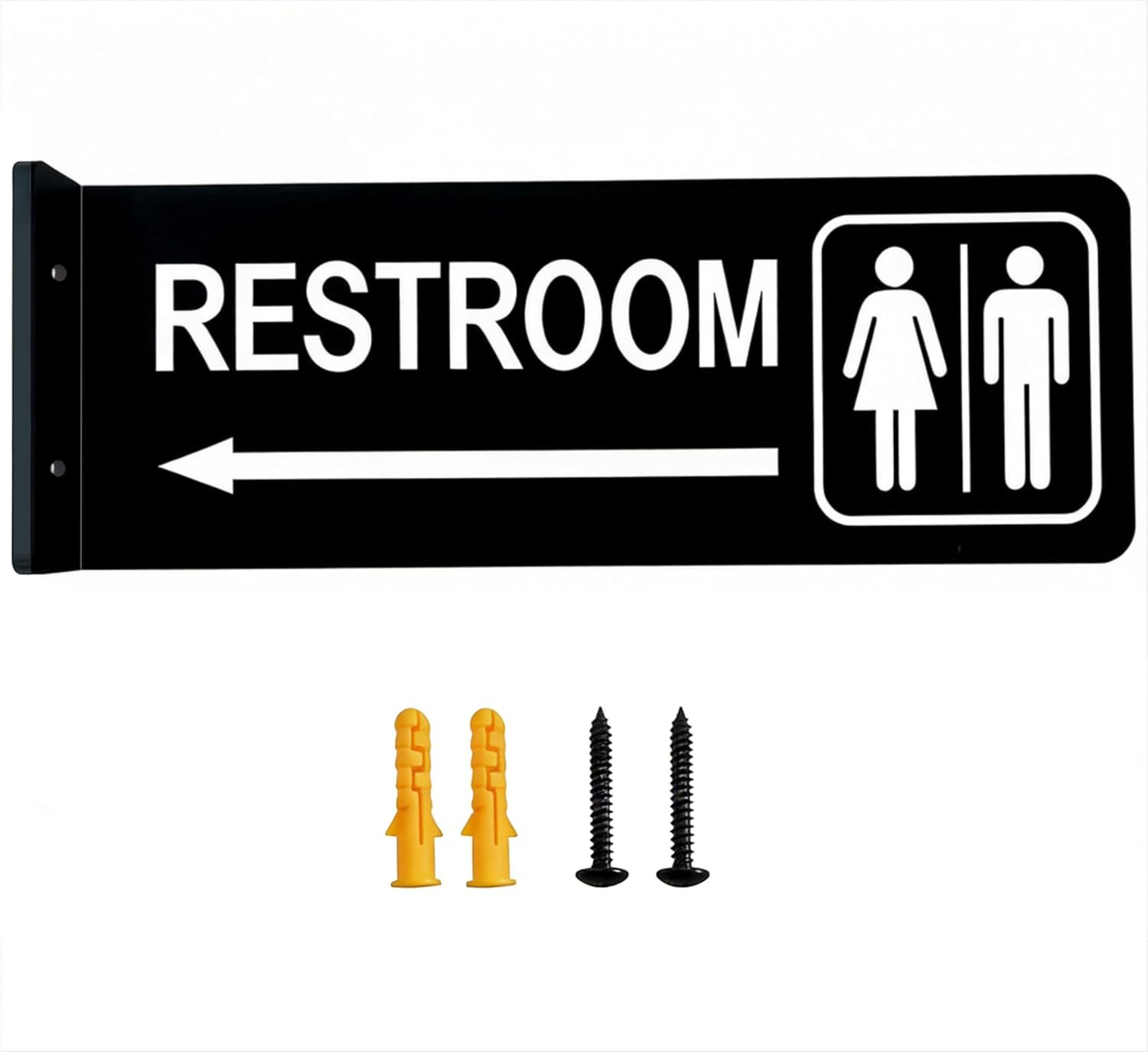 Commercial Double-Sided Restroom Sign – Restroom Sign with Arrow – Wall-Mounted