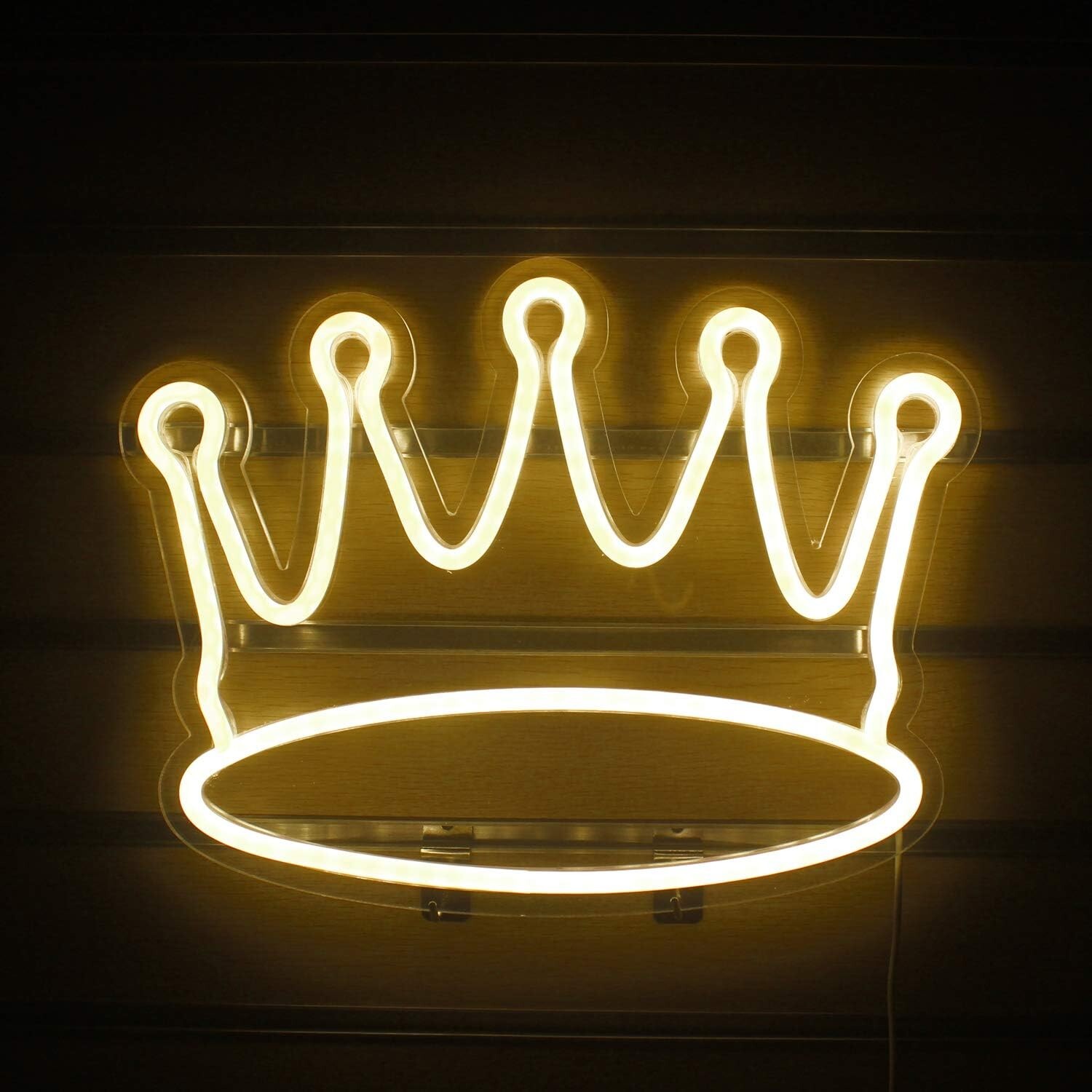 Letreros De Neón Corona Led Luz De Neón Colgante De Pared Grande Blanco Cálido