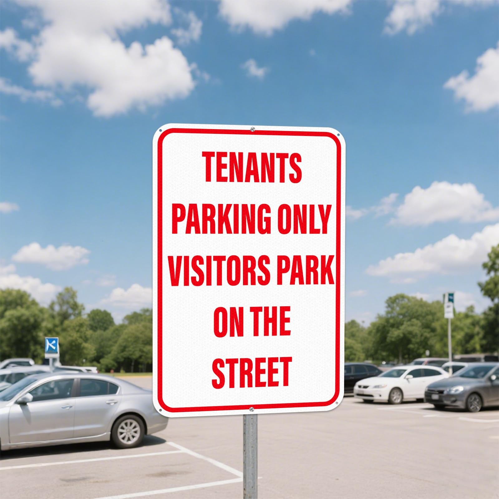 2 Pack Tenants Parking Only Sign Visitors Park On Street 12×18 Inch Aluminum